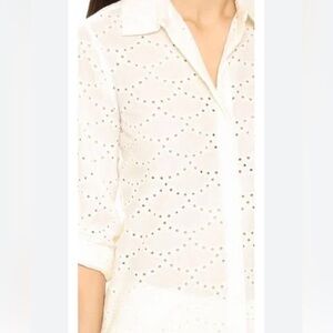 Diane Von Furstenberg Lorelei Two ivory eyelet blouse size 4